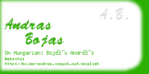 andras bojas business card